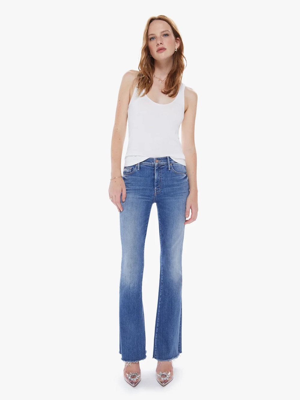 MOTHER The Weekender Fray Flare Jeans 28 Groovy Kind of Love
